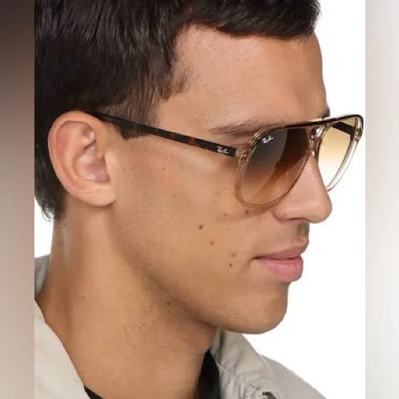 Ray-Ban Bill RB2198 Transparent Brown 1292/51 Large Lens Fashion Style w/case - Picture 8 of 12